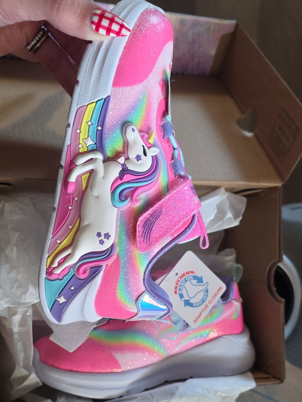 Skechers Magical Collections Kids Unicorn Light-UpSneakers - Pink Rainbow